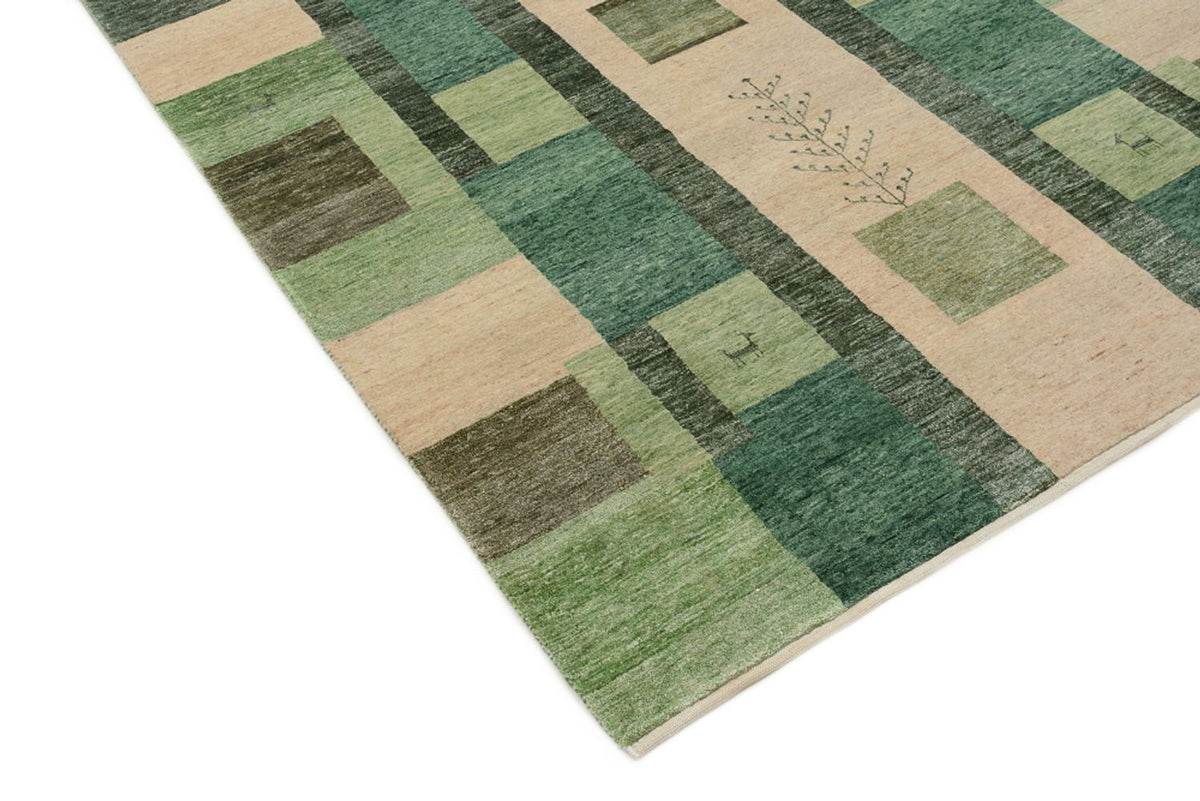 Tapis Gabbeh - Loribaft Indus - 204 x 150 cm - vert