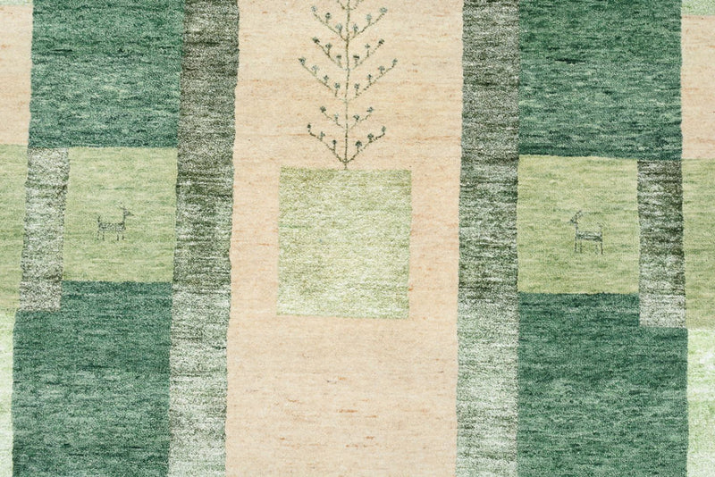Tapis Gabbeh - Loribaft Indus - 204 x 150 cm - vert