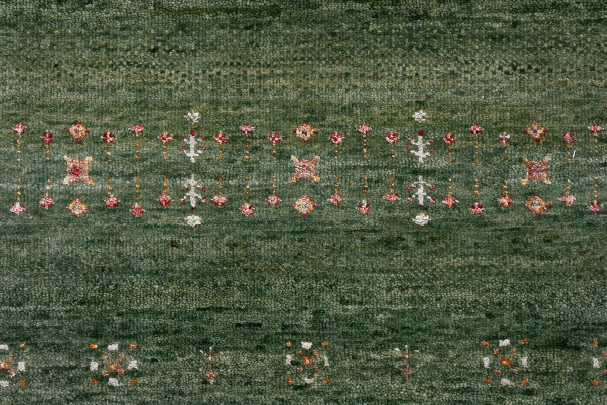Tapis Gabbeh - Loribaft Indus - 154 x 105 cm - vert