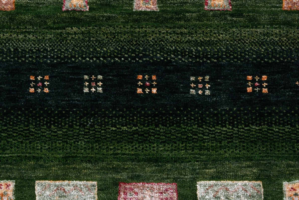 Tapis Gabbeh - Loribaft Indus - 154 x 106 cm - vert