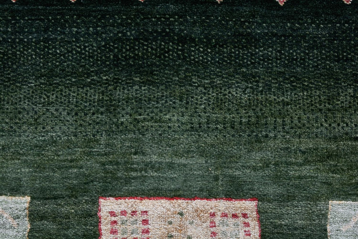 Tapis Gabbeh - Loribaft Indus - 346 x 245 cm - vert