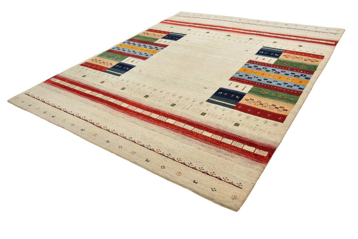 Tapis Gabbeh - Loribaft Indus - 298 x 249 cm - beige clair