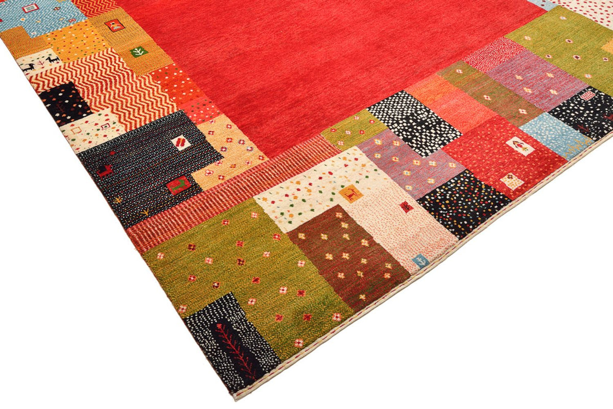 Tapis Gabbeh - Loribaft Indus - 344 x 251 cm - rouge