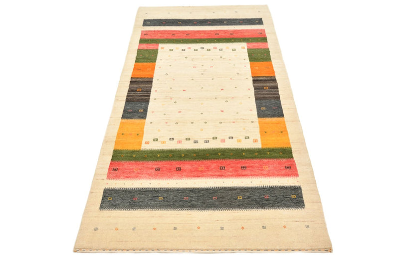Tapis de couloir Tapis Gabbeh - Loribaft Indus - 195 x 101 cm - beige clair