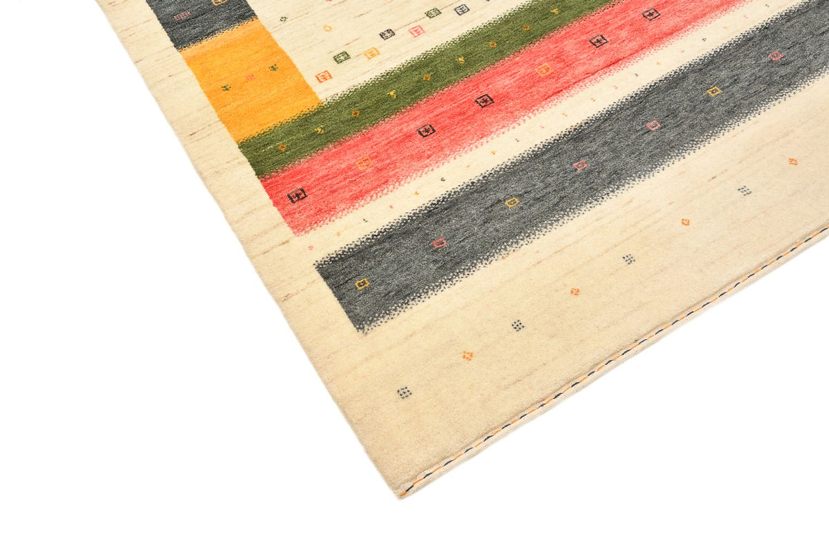 Tapis de couloir Tapis Gabbeh - Loribaft Indus - 195 x 101 cm - beige clair