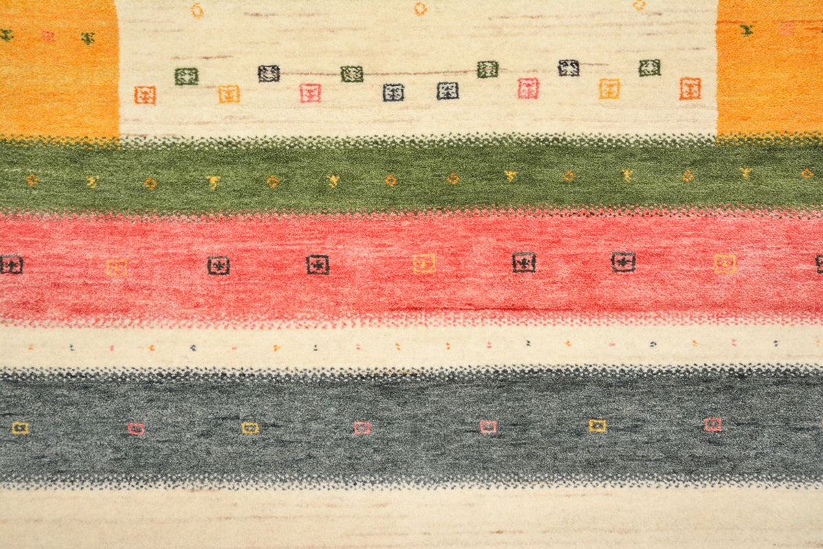 Tapis de couloir Tapis Gabbeh - Loribaft Indus - 195 x 101 cm - beige clair