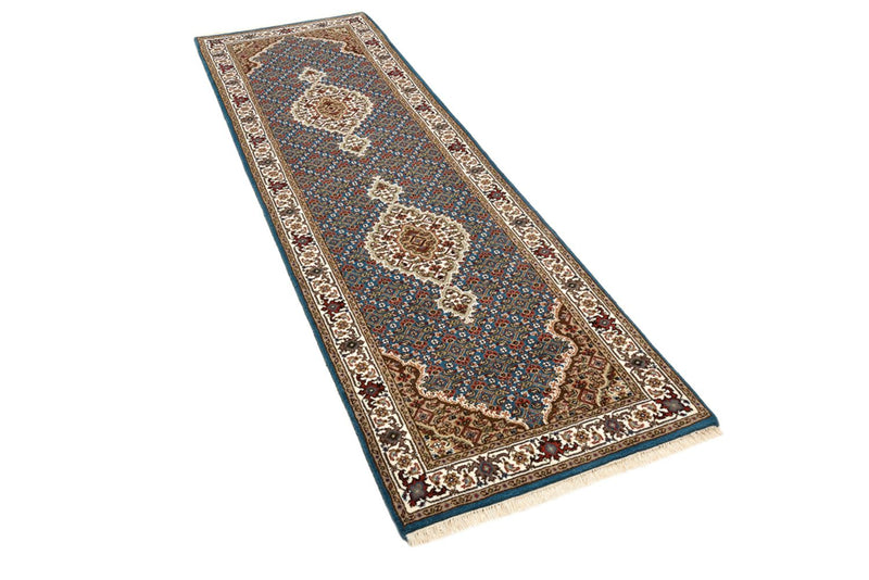 Tapis de couloir Tapis oriental - Tabriz - 244 x 75 cm - bleu foncé