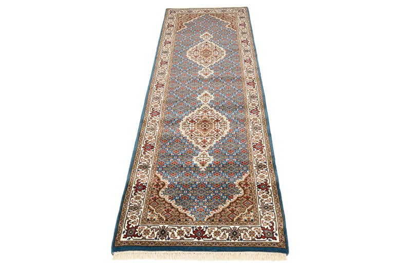 Tapis de couloir Tapis oriental - Tabriz - 244 x 75 cm - bleu foncé