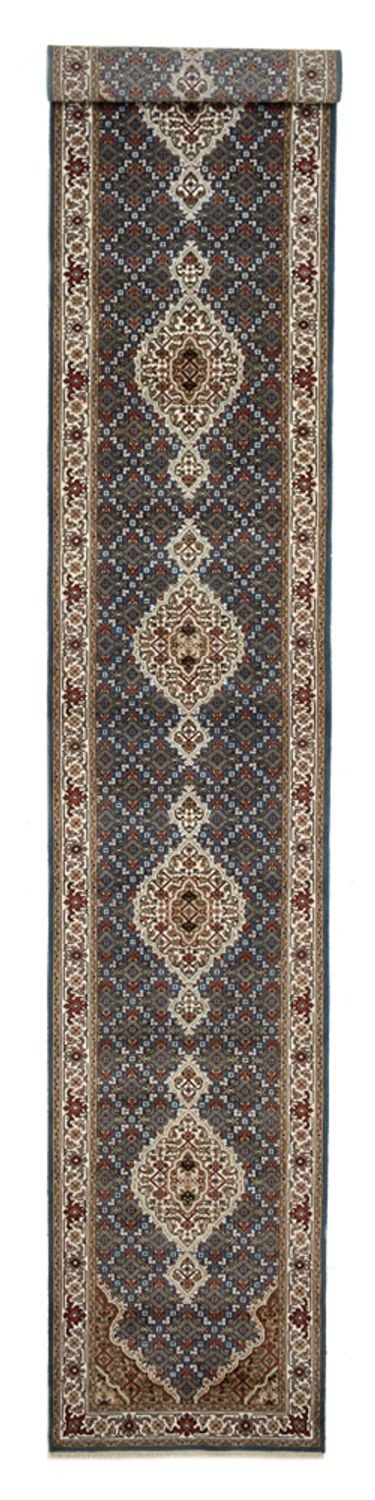 Tapis de couloir Tapis oriental - Tabriz - 454 x 79 cm - bleu foncé