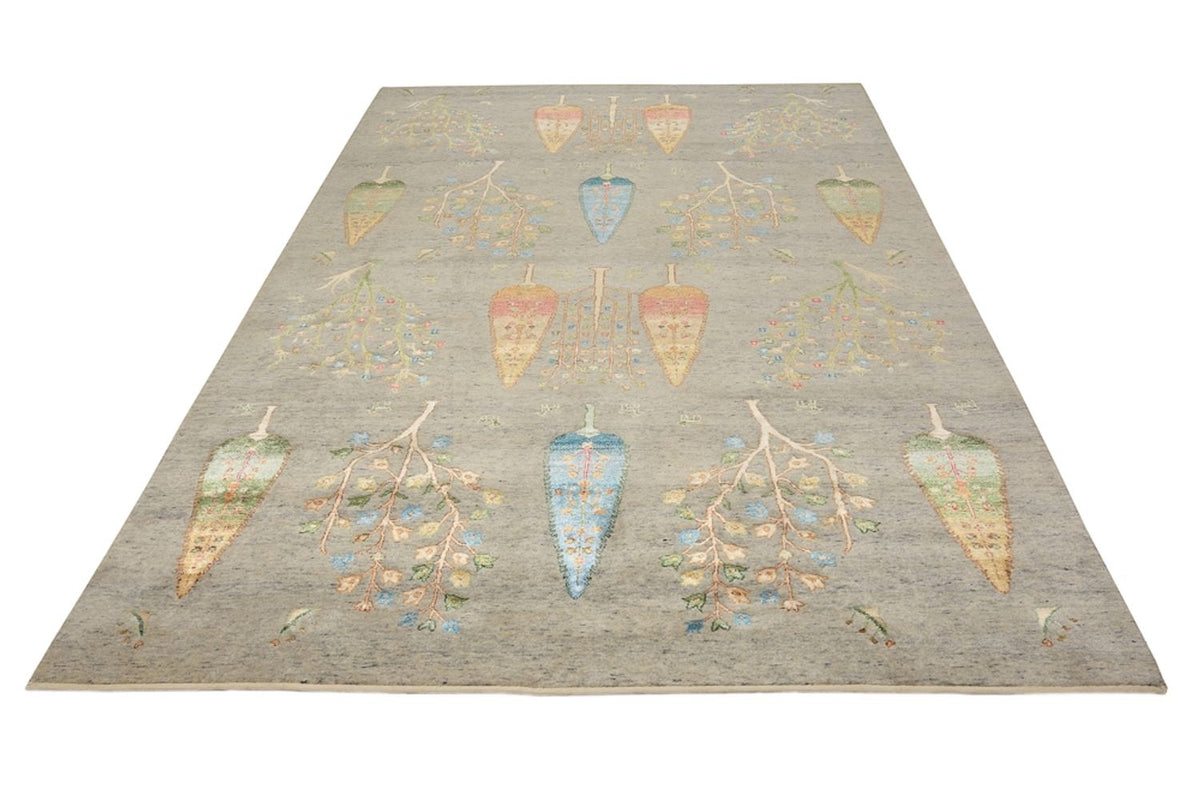 Tapis Gabbeh - Loribaft Indus - 295 x 206 cm - gris clair