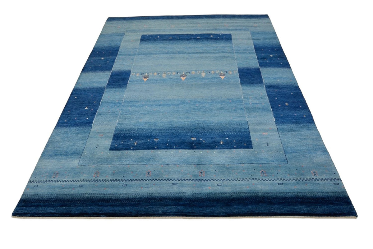 Tapis Gabbeh - Loribaft Indus - 241 x 175 cm - bleu