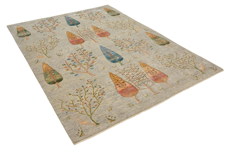 Tapis Gabbeh - Loribaft Indus - 241 x 173 cm - gris clair