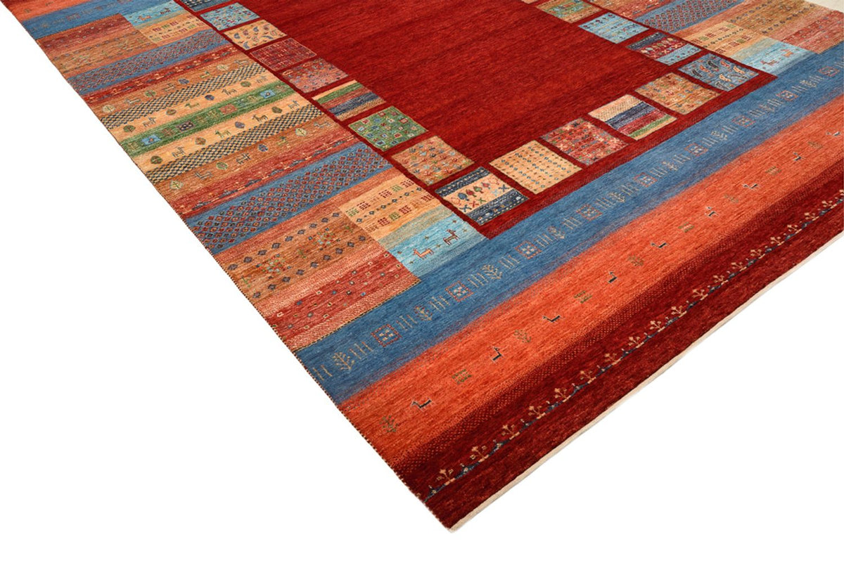 Tapis Gabbeh - Loribaft Indus - 299 x 207 cm - rouge
