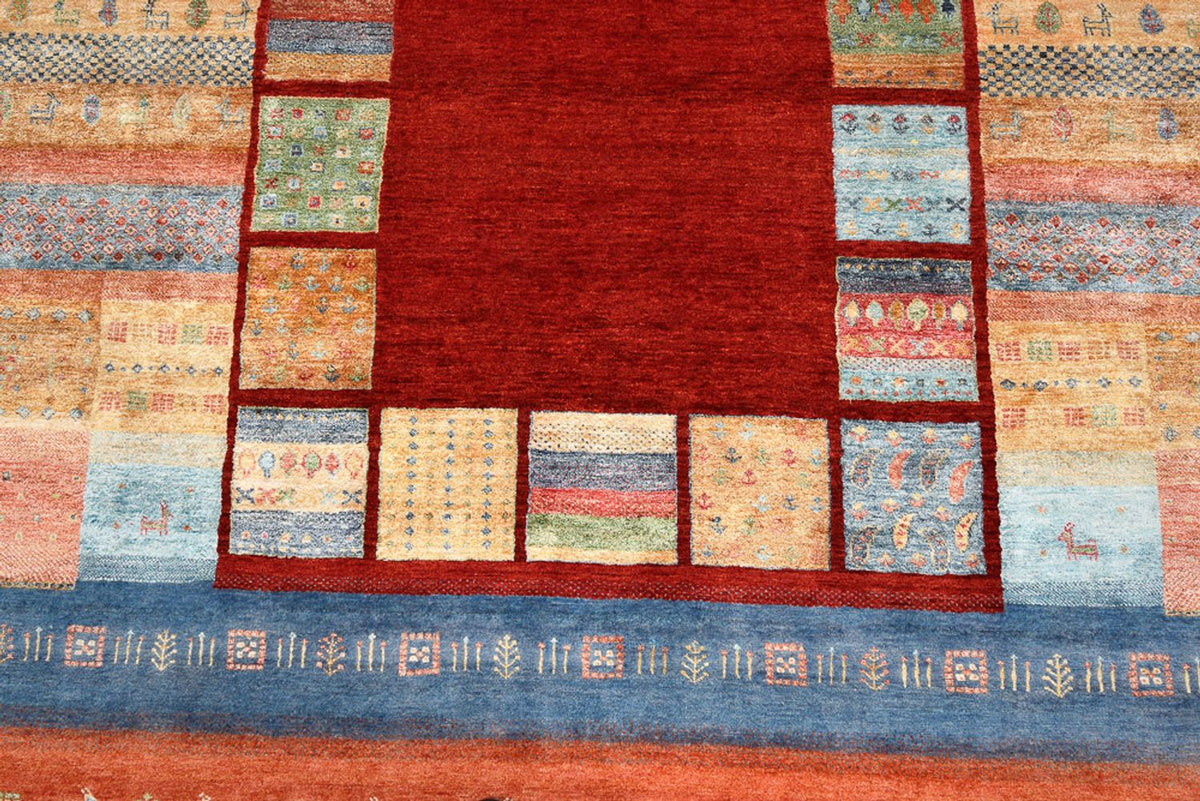 Tapis Gabbeh - Loribaft Indus - 299 x 207 cm - rouge