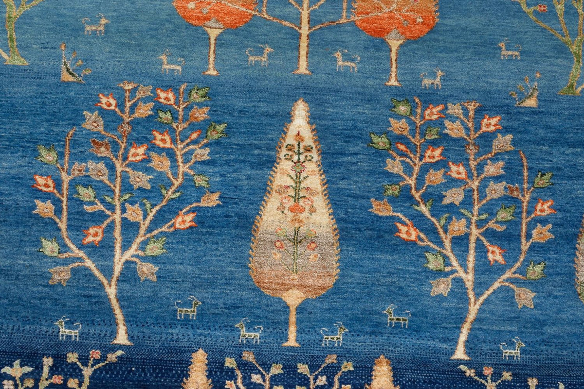 Tapis Gabbeh - Loribaft Indus - 206 x 155 cm - bleu