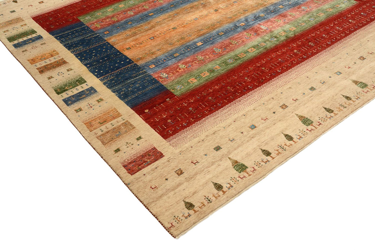Tapis Gabbeh - Loribaft Indus carré  - 253 x 246 cm - multicolore