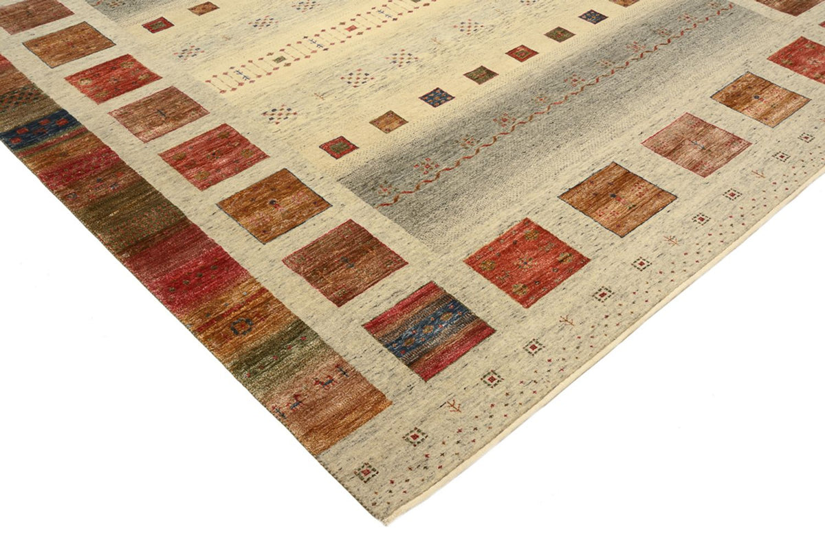 Tapis Gabbeh - Loribaft Indus carré  - 254 x 251 cm - beige clair