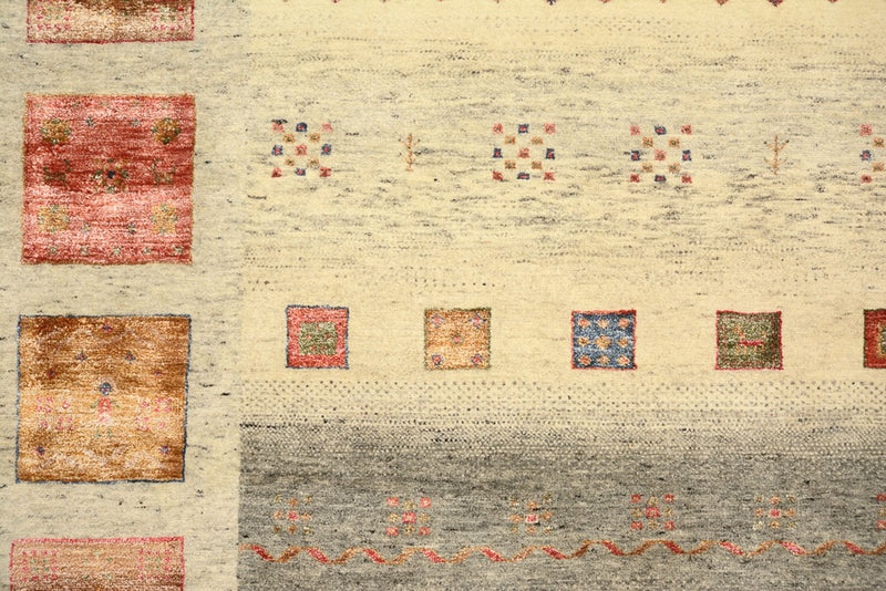 Tapis Gabbeh - Loribaft Indus carré  - 254 x 251 cm - beige clair