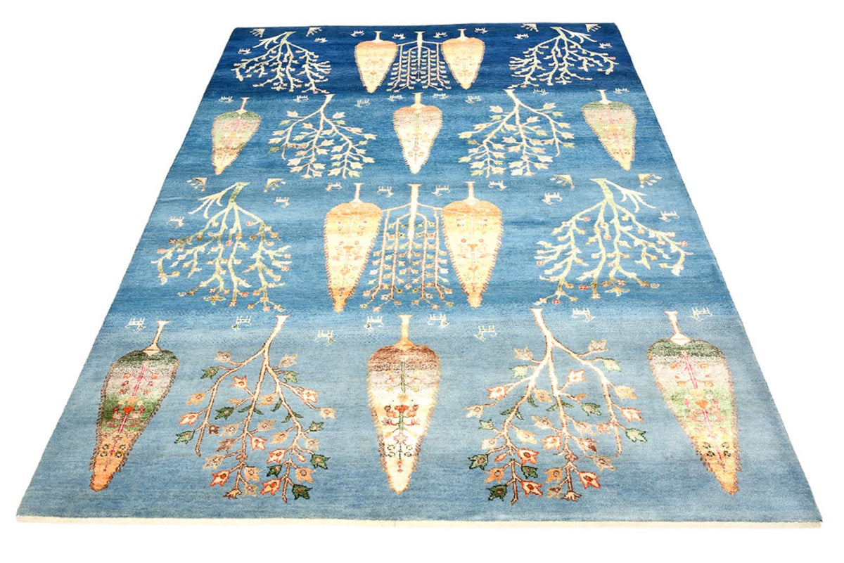 Tapis Gabbeh - Loribaft Indus - 247 x 173 cm - bleu de mer