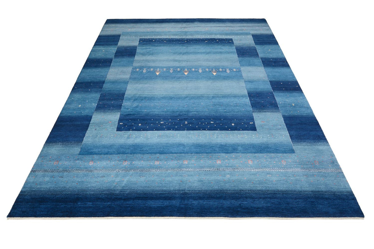 Tapis Gabbeh - Loribaft Indus - 345 x 247 cm - bleu de mer