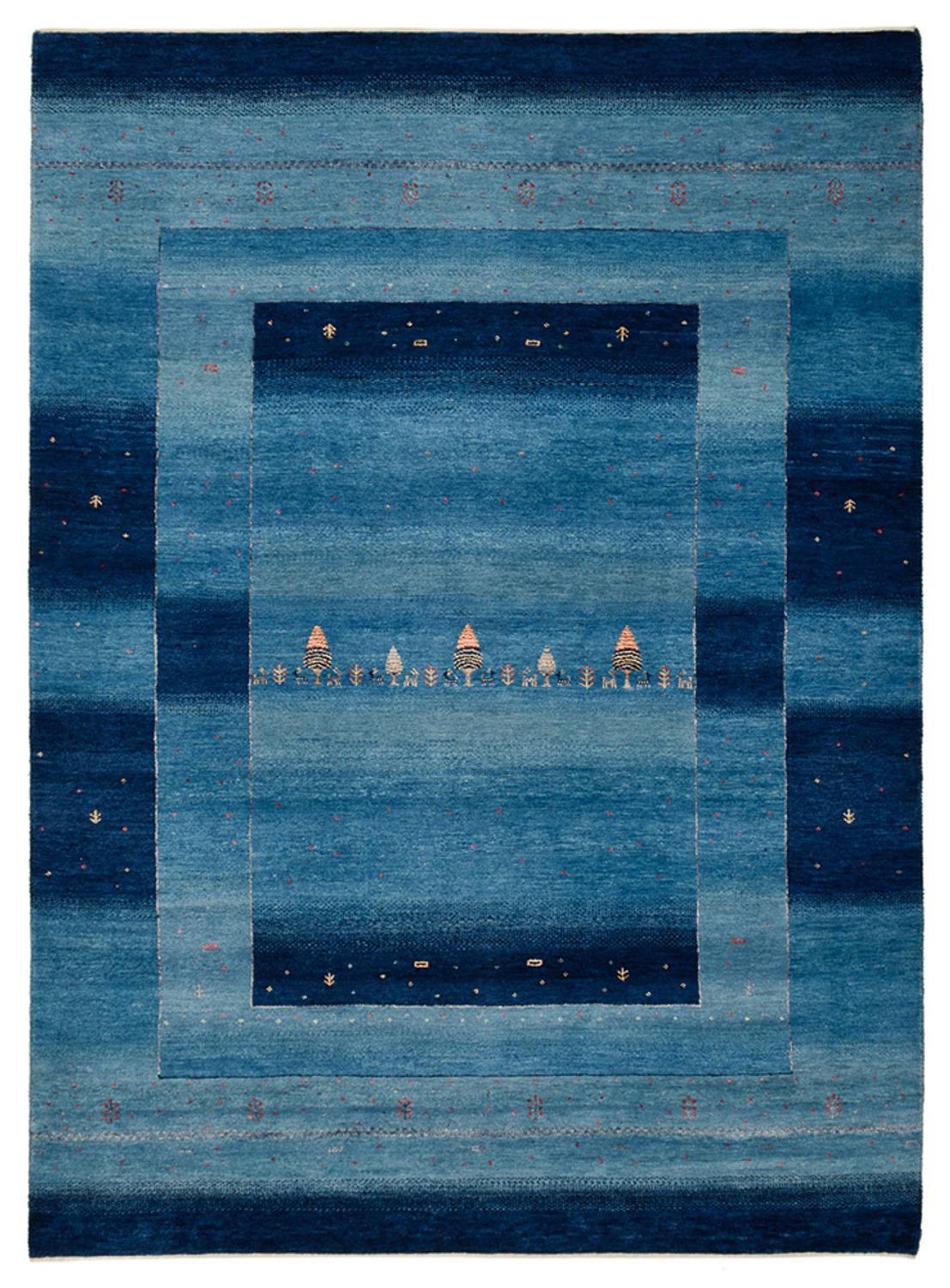 Tapis Gabbeh - Loribaft Indus - 235 x 169 cm - bleu de mer