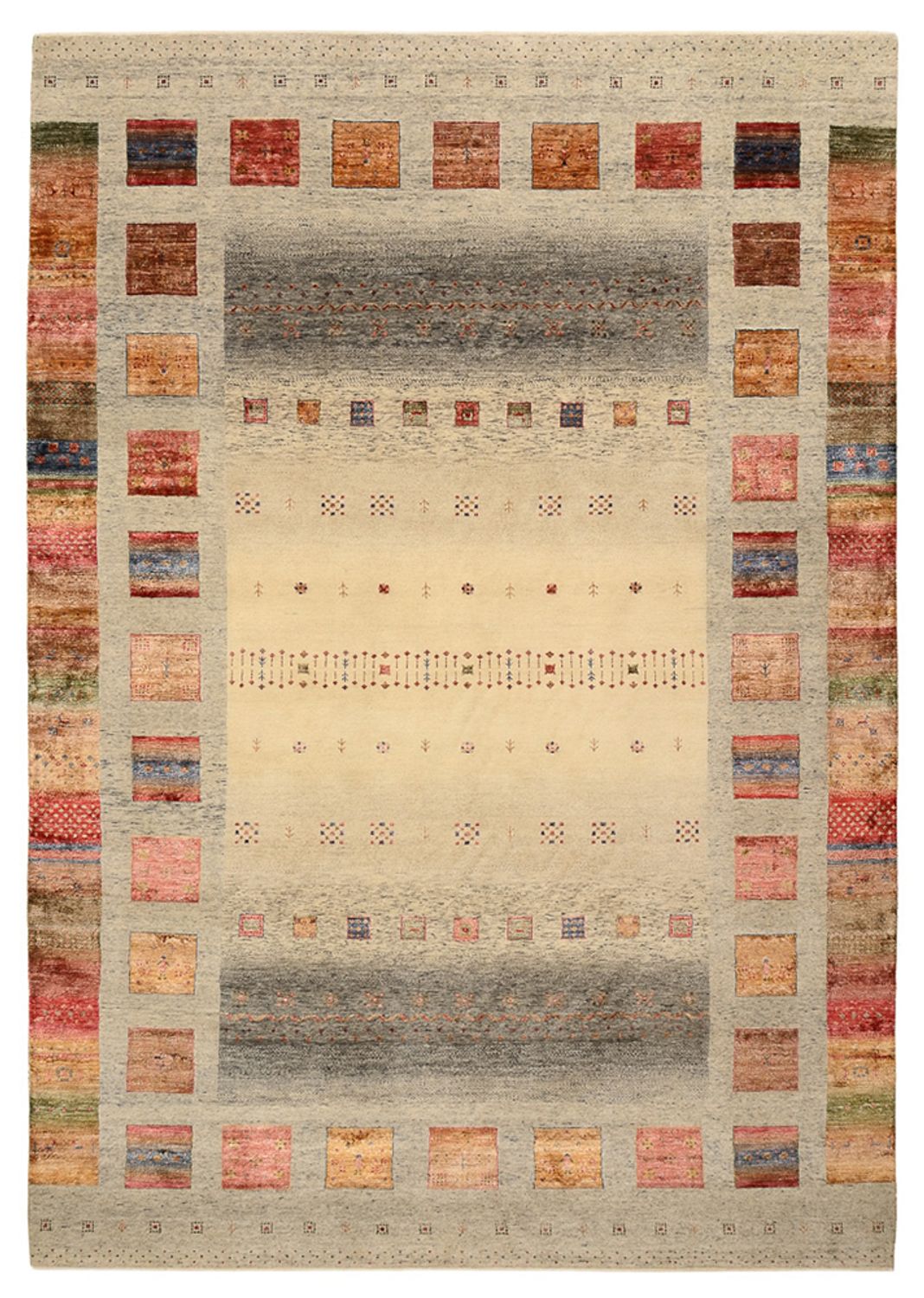 Tapis Gabbeh - Loribaft Indus - 354 x 248 cm - beige foncé