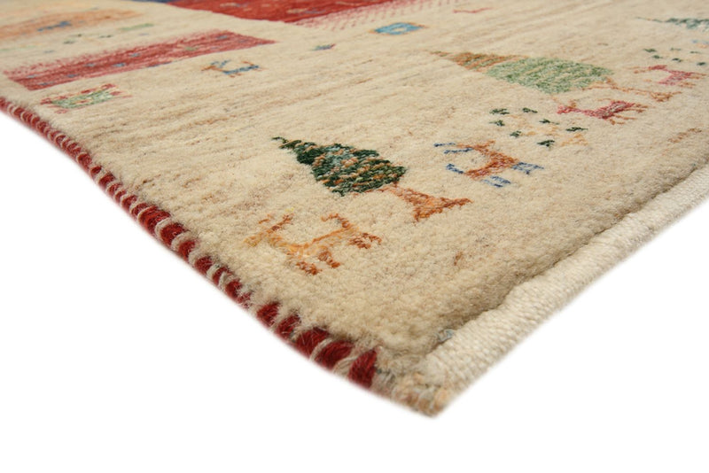 Tapis Gabbeh - Loribaft Indus carré  - 203 x 203 cm - multicolore