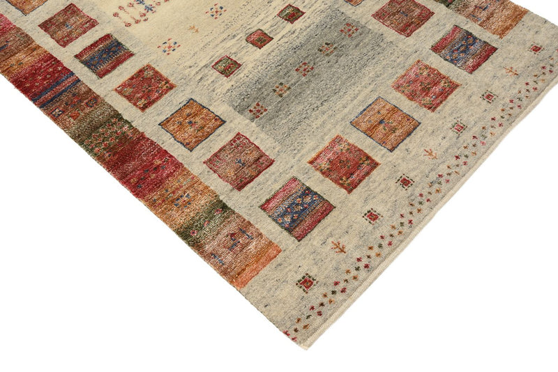Tapis de couloir Tapis Gabbeh - Loribaft Indus - 306 x 84 cm - beige foncé