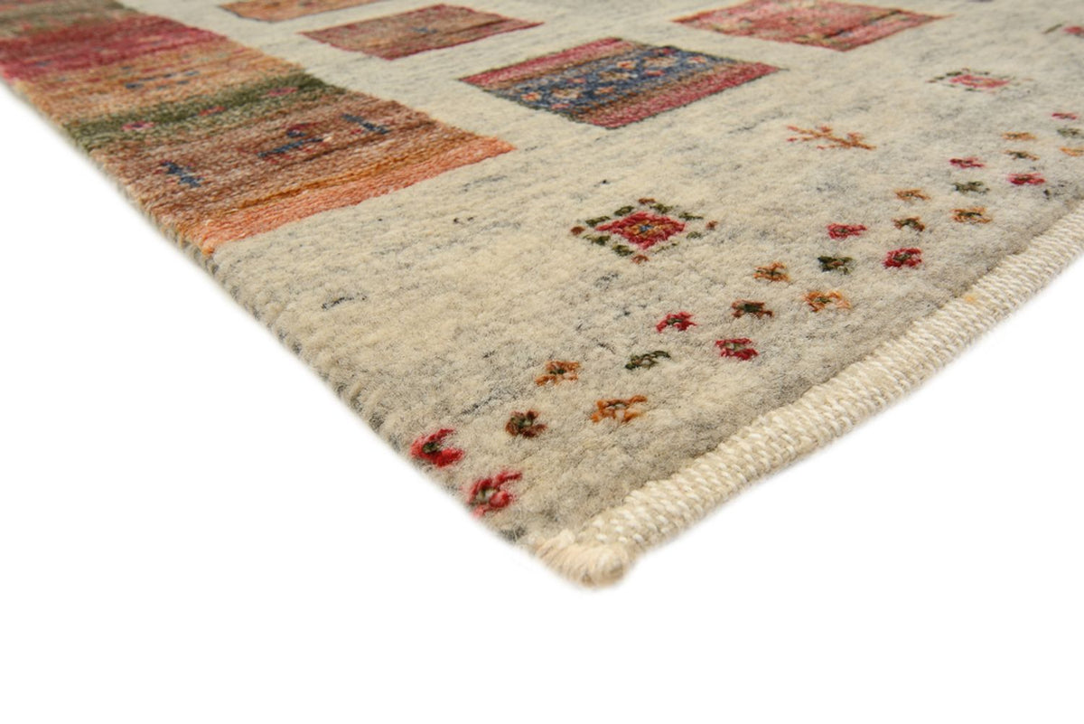 Tapis de couloir Tapis Gabbeh - Loribaft Indus - 306 x 84 cm - beige foncé