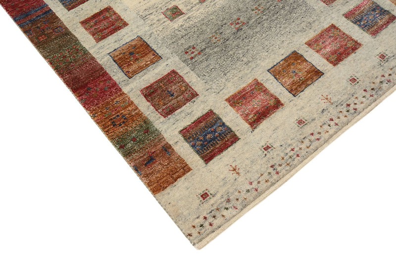 Tapis de couloir Tapis Gabbeh - Loribaft Indus - 306 x 85 cm - beige foncé