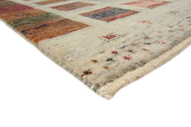 Tapis de couloir Tapis Gabbeh - Loribaft Indus - 306 x 85 cm - beige foncé