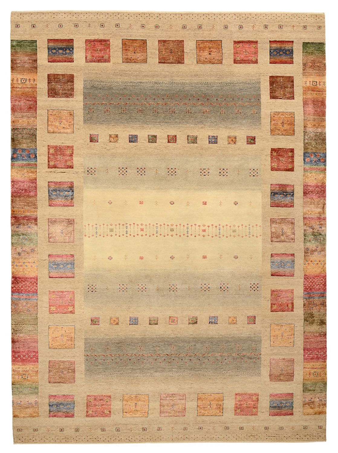 Tapis Gabbeh - Loribaft Indus - 351 x 254 cm - beige foncé