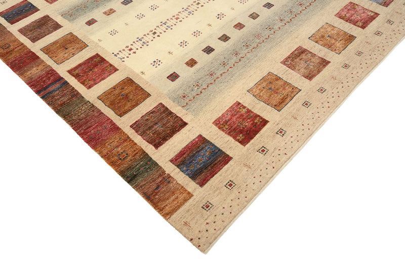 Tapis Gabbeh - Loribaft Indus carré  - 206 x 204 cm - beige foncé