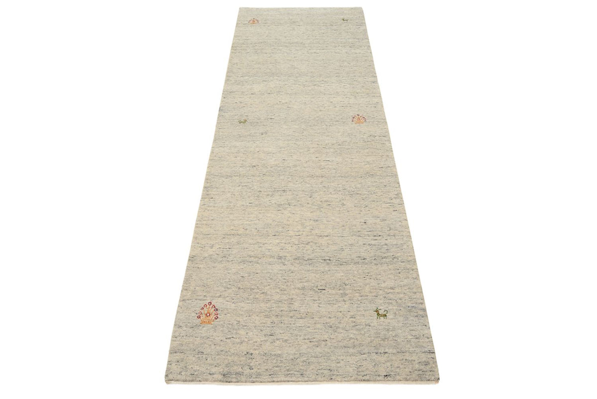 Tapis de couloir Tapis Gabbeh - Loribaft Indus - 238 x 82 cm - beige foncé