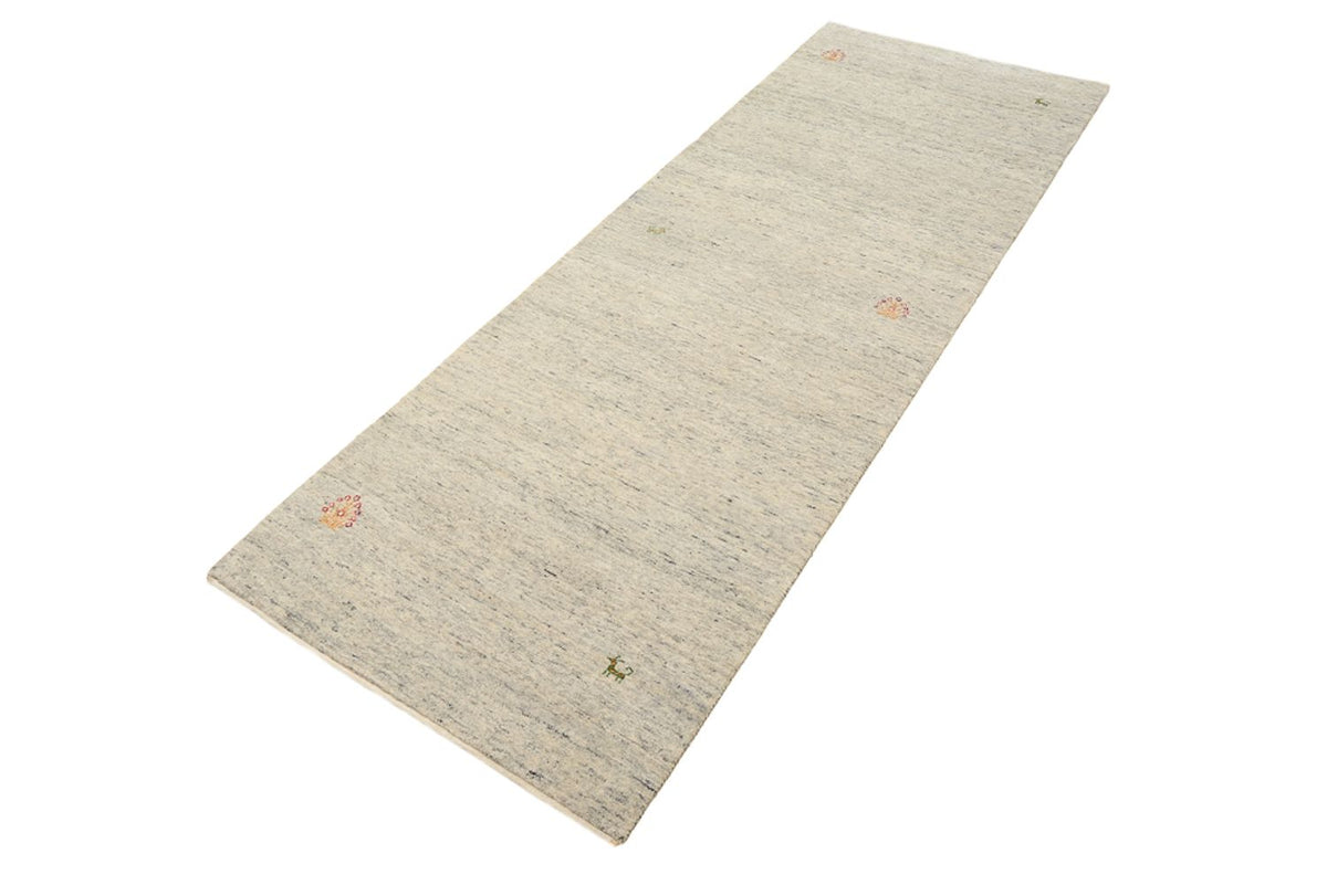 Tapis de couloir Tapis Gabbeh - Loribaft Indus - 238 x 82 cm - beige foncé