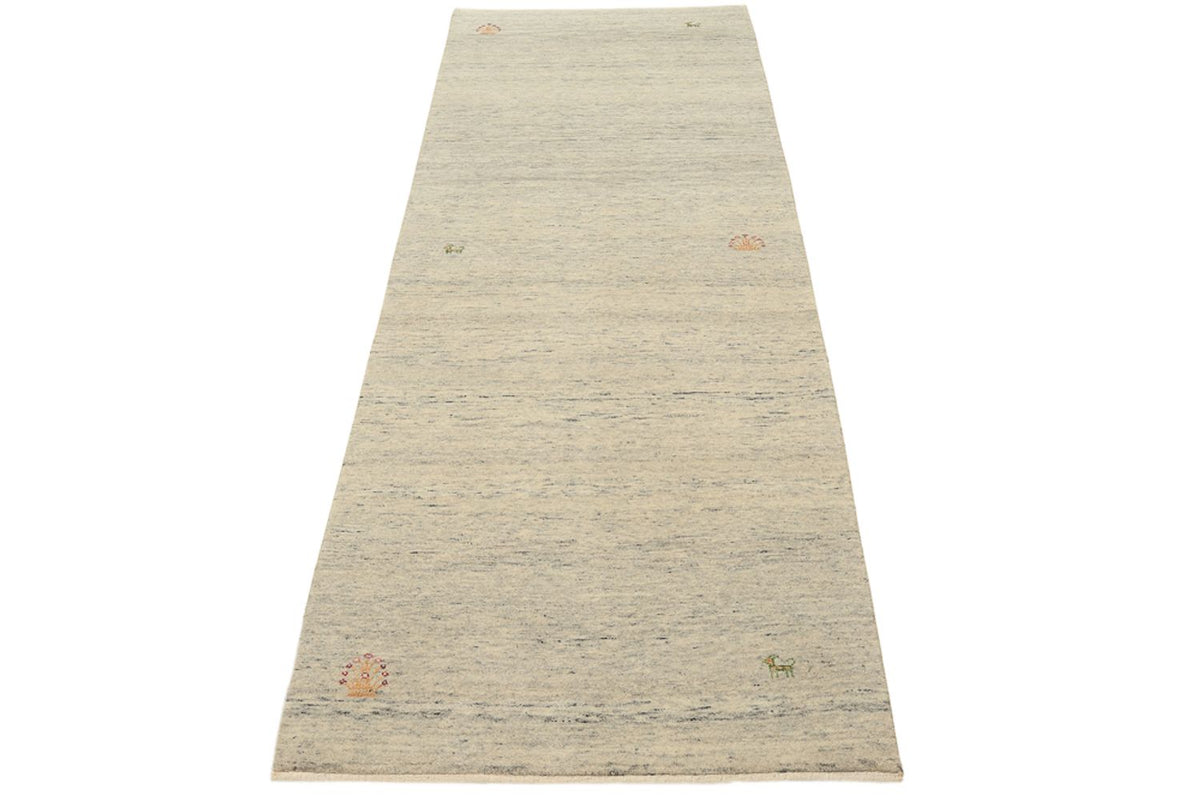 Tapis de couloir Tapis Gabbeh - Loribaft Indus - 241 x 85 cm - beige foncé