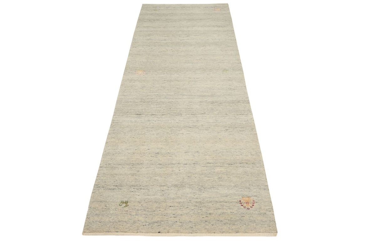 Tapis de couloir Tapis Gabbeh - Loribaft Indus - 241 x 85 cm - beige foncé