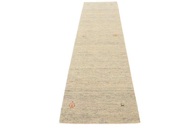 Tapis de couloir Tapis Gabbeh - Loribaft Indus - 295 x 80 cm - beige foncé