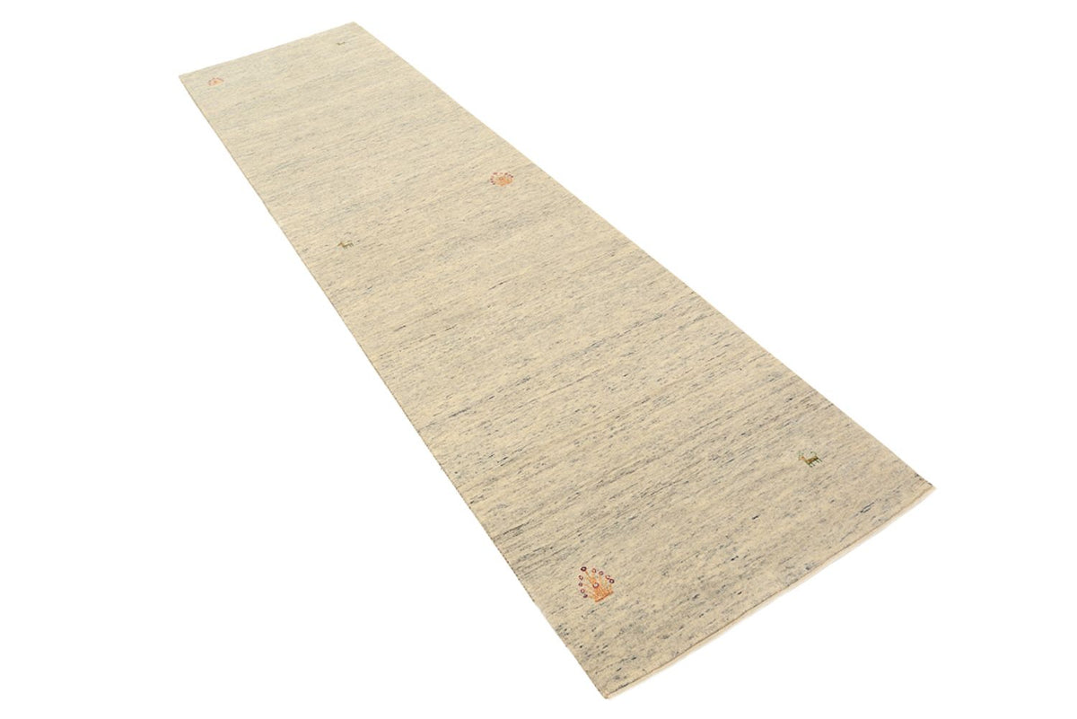 Tapis de couloir Tapis Gabbeh - Loribaft Indus - 295 x 80 cm - beige foncé
