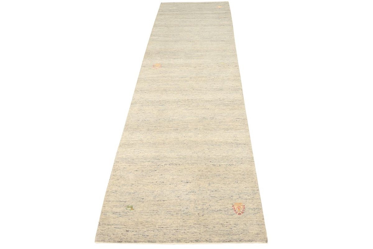 Tapis de couloir Tapis Gabbeh - Loribaft Indus - 295 x 80 cm - beige foncé