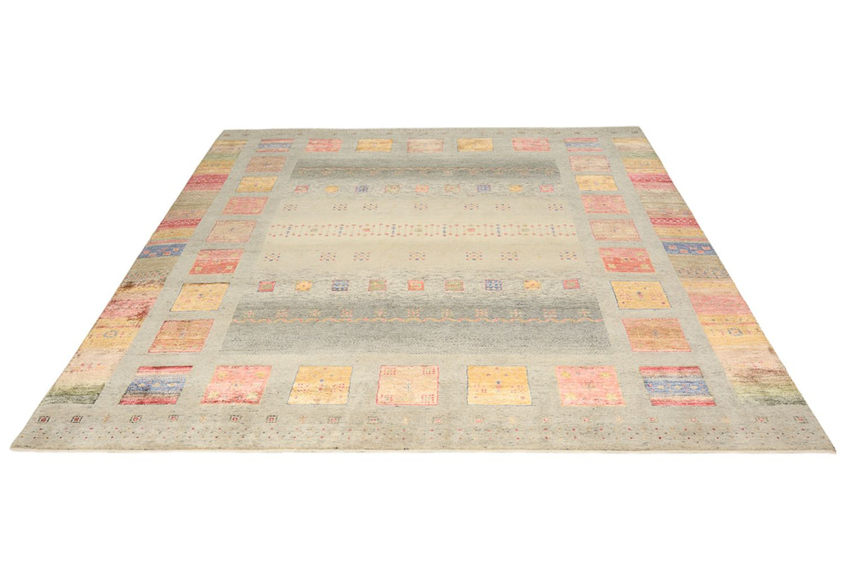 Tapis Gabbeh - Loribaft Indus carré  - 249 x 248 cm - beige foncé