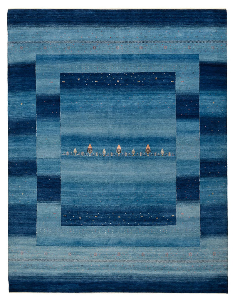 Tapis Gabbeh - Loribaft Indus - 329 x 253 cm - bleu de mer