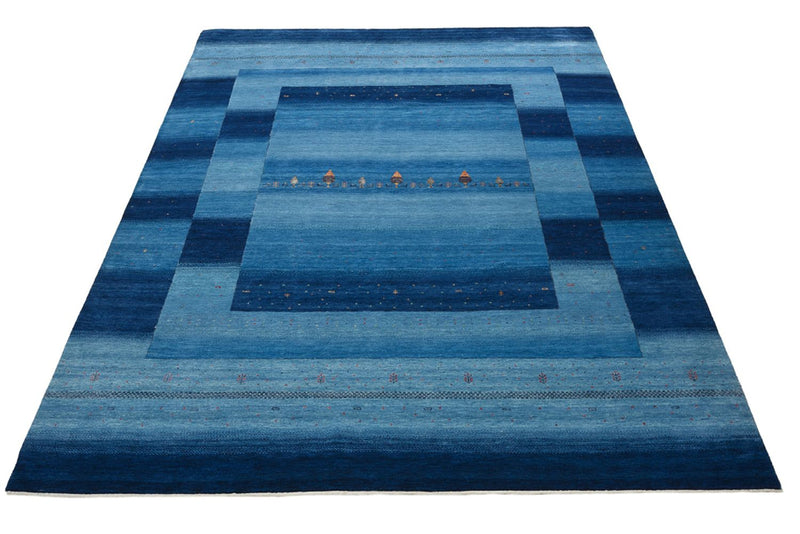 Tapis Gabbeh - Loribaft Indus - 329 x 253 cm - bleu de mer