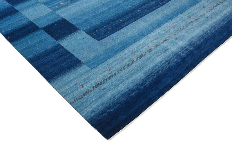 Tapis Gabbeh - Loribaft Indus - 329 x 253 cm - bleu de mer