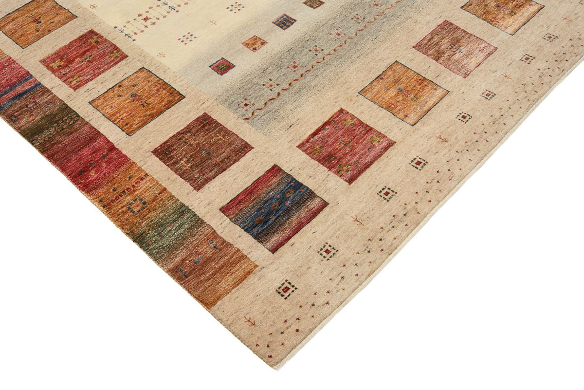 Tapis Gabbeh - Loribaft Indus carré  - 204 x 202 cm - beige clair