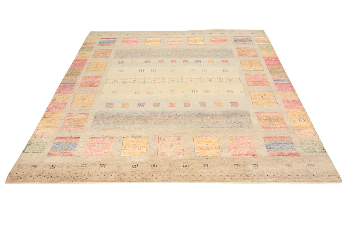 Tapis Gabbeh - Loribaft Indus carré  - 204 x 202 cm - beige clair