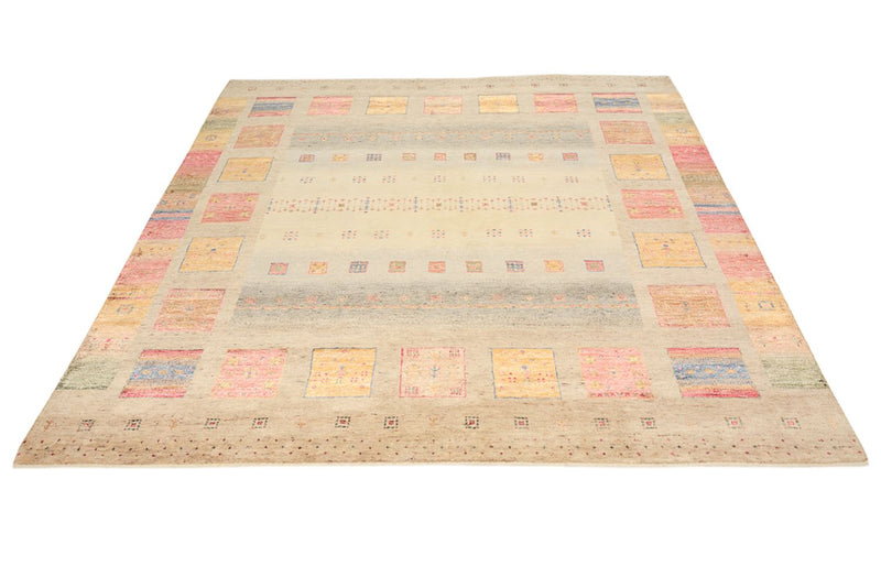 Tapis Gabbeh - Loribaft Indus carré  - 204 x 202 cm - beige clair