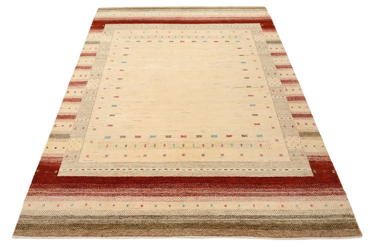 Tapis Gabbeh - Loribaft Indus - 206 x 156 cm - beige clair