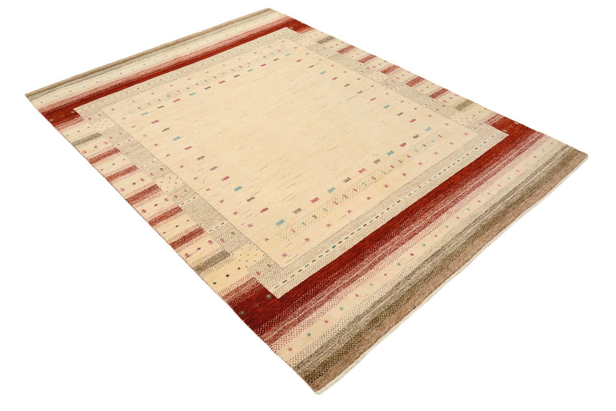 Tapis Gabbeh - Loribaft Indus - 206 x 156 cm - beige clair