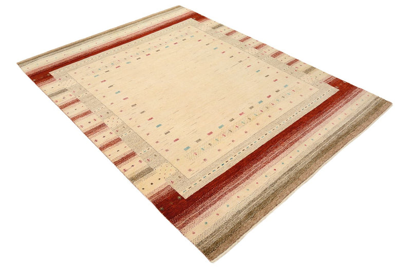 Tapis Gabbeh - Loribaft Indus - 206 x 156 cm - beige clair